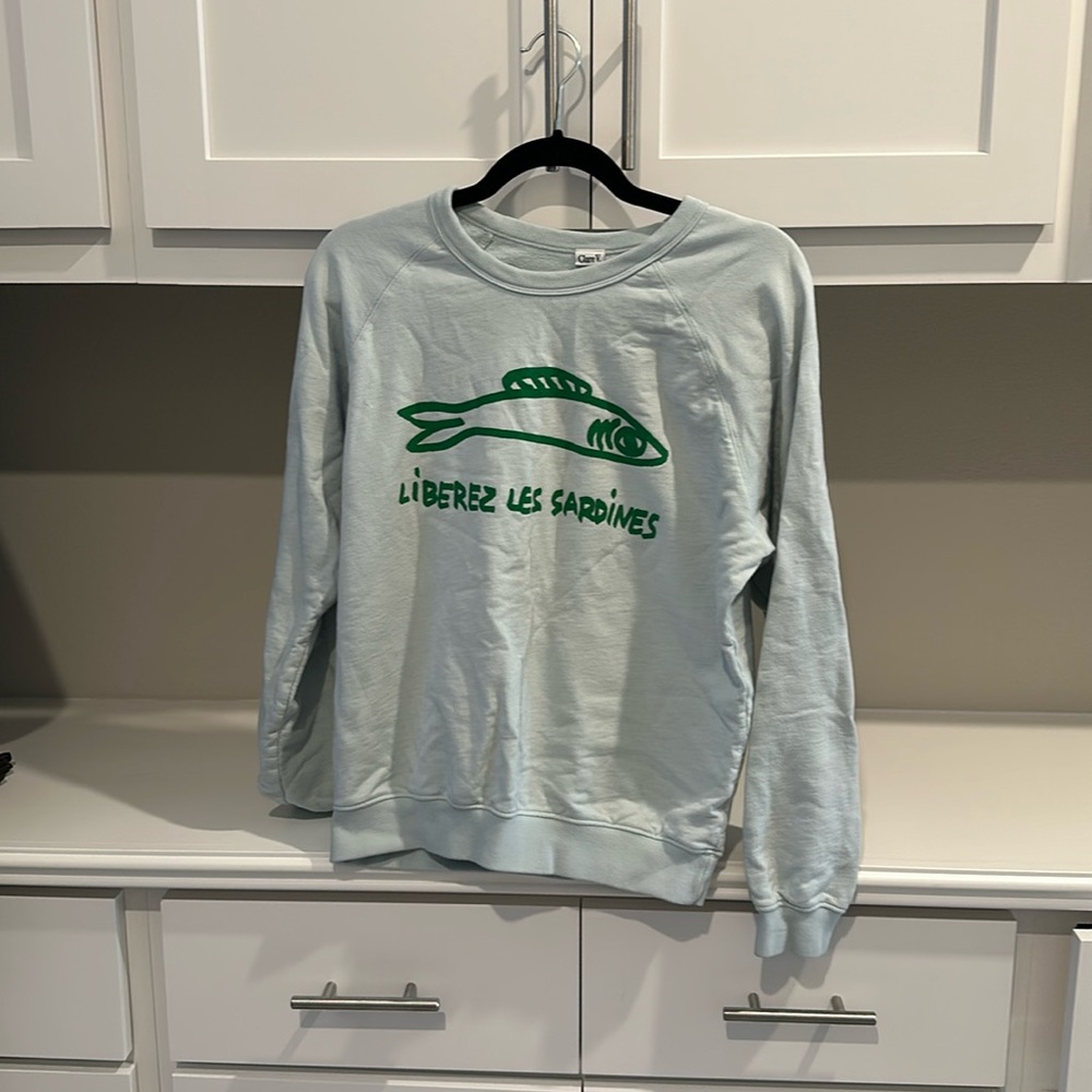 Clare V Liberez Les Sardines Sweatshirt size XS